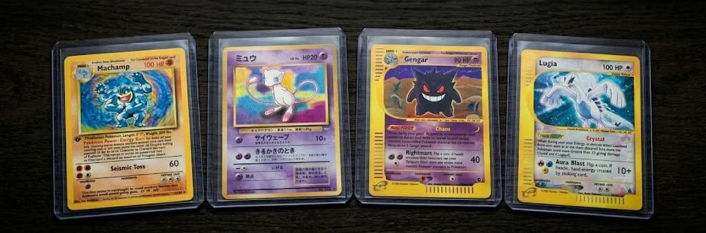 Pokémon Trading Card Game cards being assessed for value